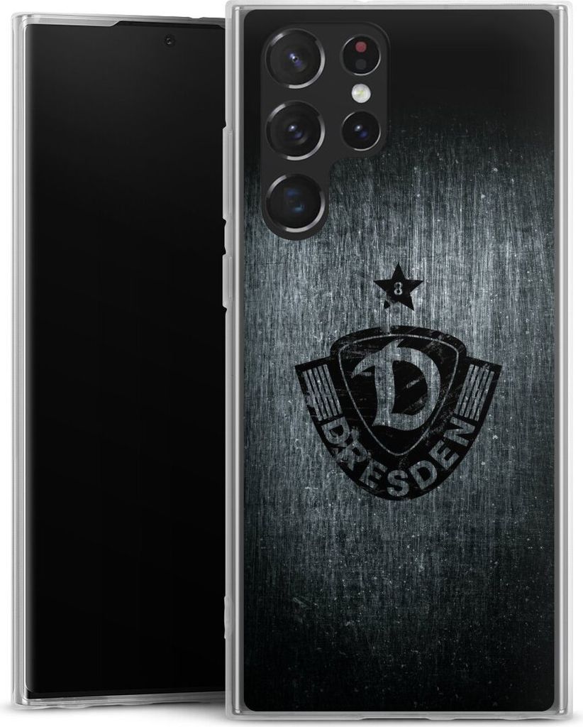 DeinDesign Slim Hülle für Samsung Galaxy S22 Ultra Silikon Case Ultra Dünn Handyhülle Offizielles Lizenzprodukt SG Dynamo Dresden Vintage