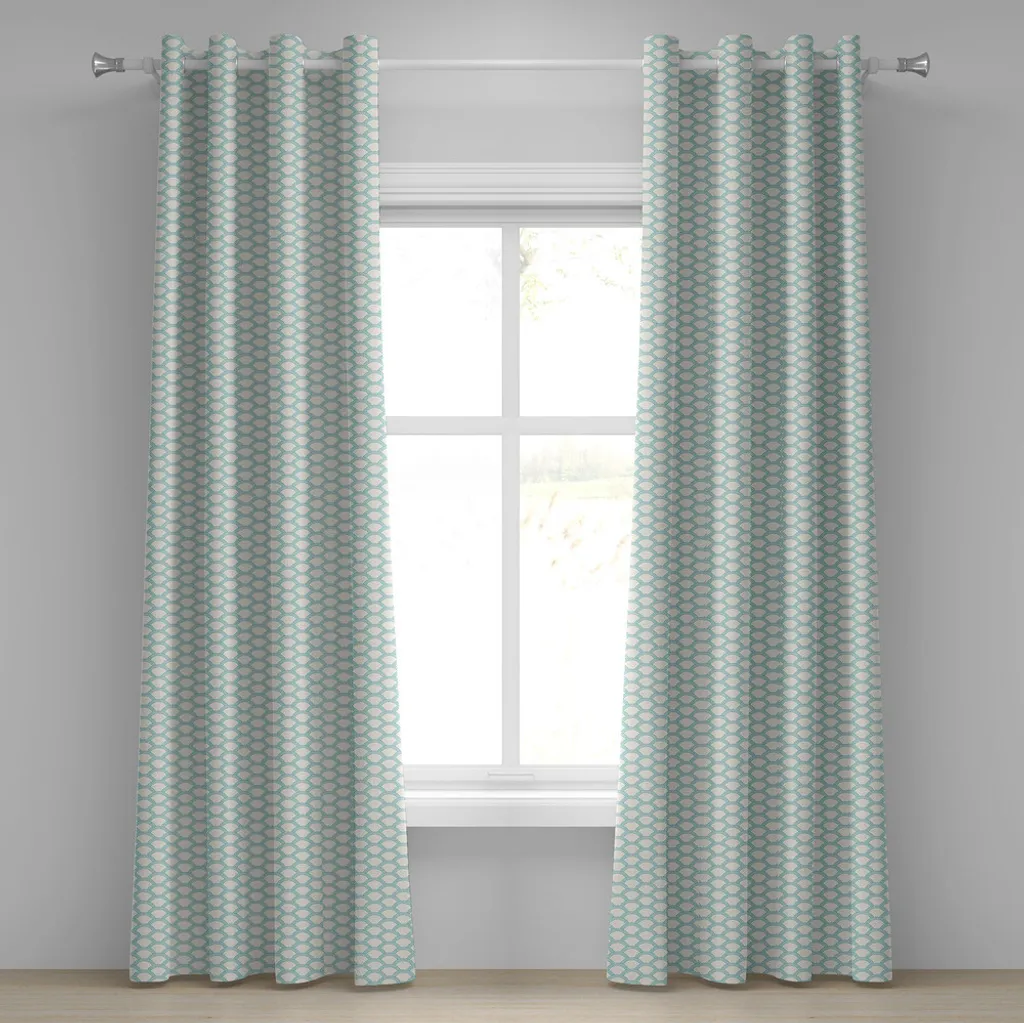 Tenda Soggiorno Turchese Crema 280x225 cm | Stile Mare Abakuhaus