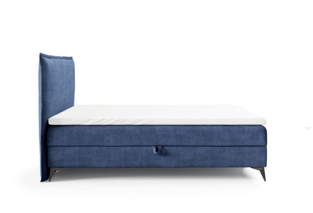 Boxspringbett 180x200 K16 SLIM mit Bettkasten, Samt Element 23, Bonellfederkern H3, Massivholz, gepolstertes Kopfteil, LieferungWohnung