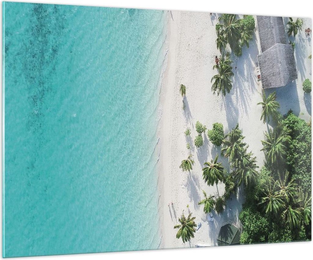 Bilder auf glas - Einteilig - Luftaufnahmen himmlisch Strand - 100x70cm - Glasbilder - Wandbilder - Bilder - Wanddekoration aus Glas - Glas Bilder ...