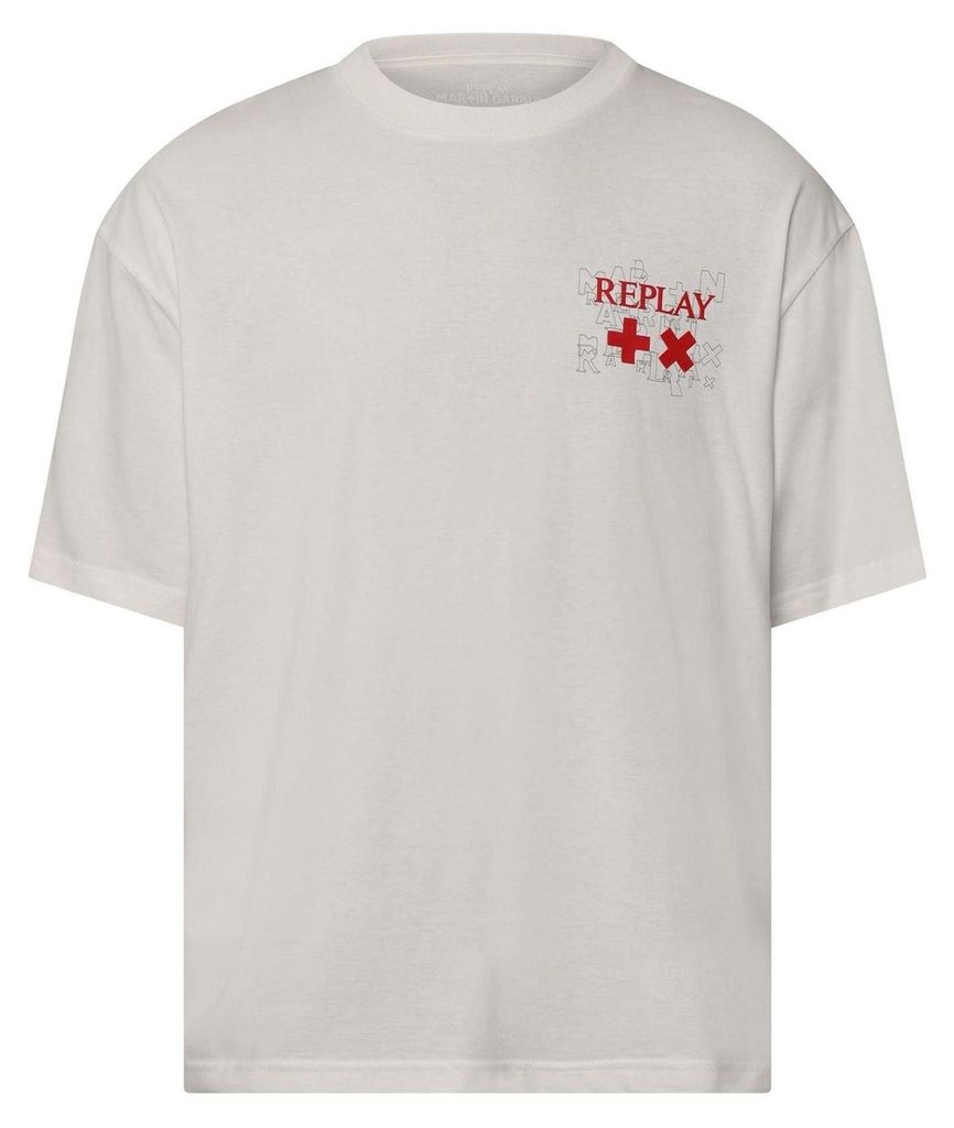 Replay - "Martin Garrix" T-Shirt für Herren, Baumwolle, Übergroß GT25049 (XXL) (Weiß)