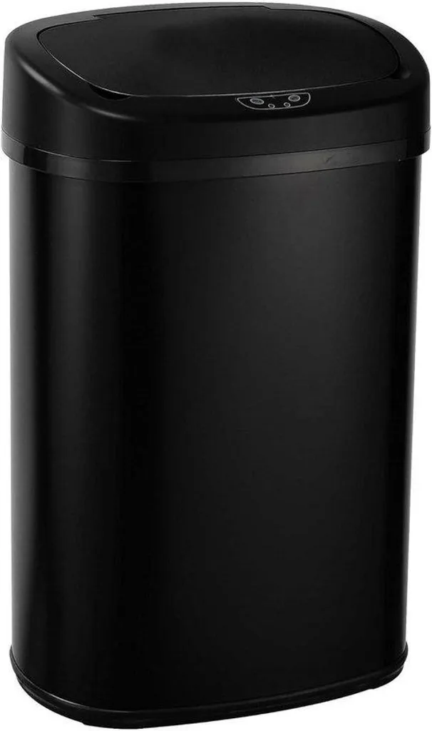 Grande poubelle de cuisine 58 L en acier inoxydable noir mat Premium