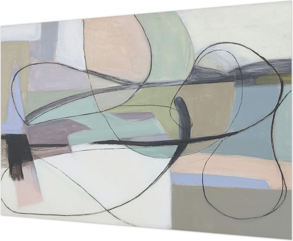 Wandtapete - Dekorative Tapete für Wohnzimmer - Tapetenfolie für Wanddekoration - 312x219 cm - Pastellfarbene Linien