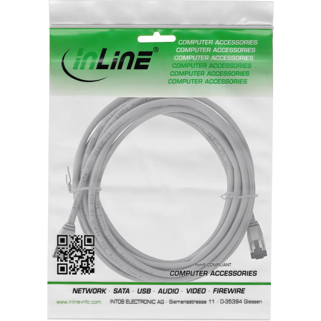 Cavo Ethernet InLine Cat 8.1 Grigio 7.5 Metri | Alta Velocità Slim - 3