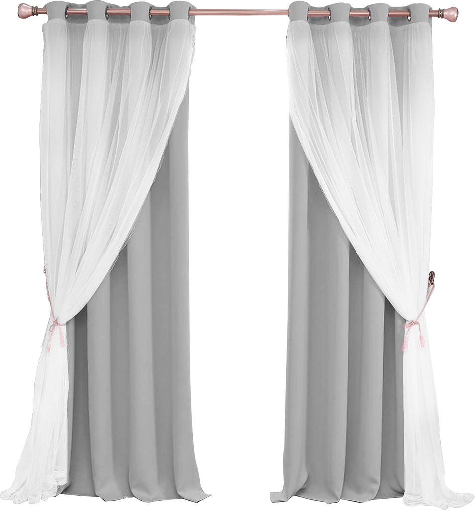 Verdunkelungsvorhang Doppelschicht Thermisch isoliert Vorhangvorhnge 1 Panel (W132xH213cm Grau)