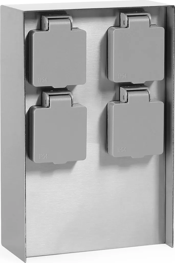 Borne Électrique Extérieure 4 Prises Wiltec Multiprise Jardin Carrée