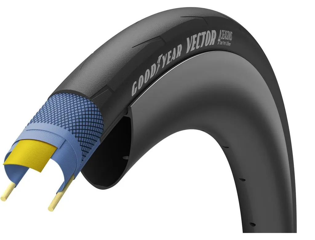 Pneu vélo route Goodyear Vector 4Seasons 30mm idéal pour sorties hivernales
