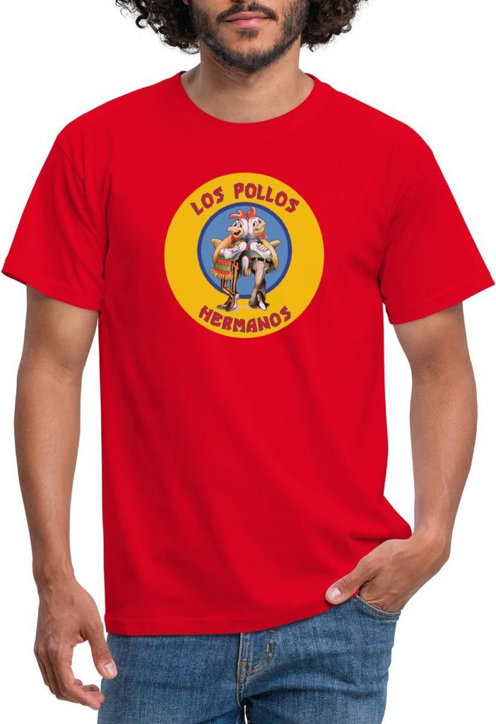 Spreadshirt Breaking Bad Los Pollos Hermanos Männer T-Shirt, XXL, Rot