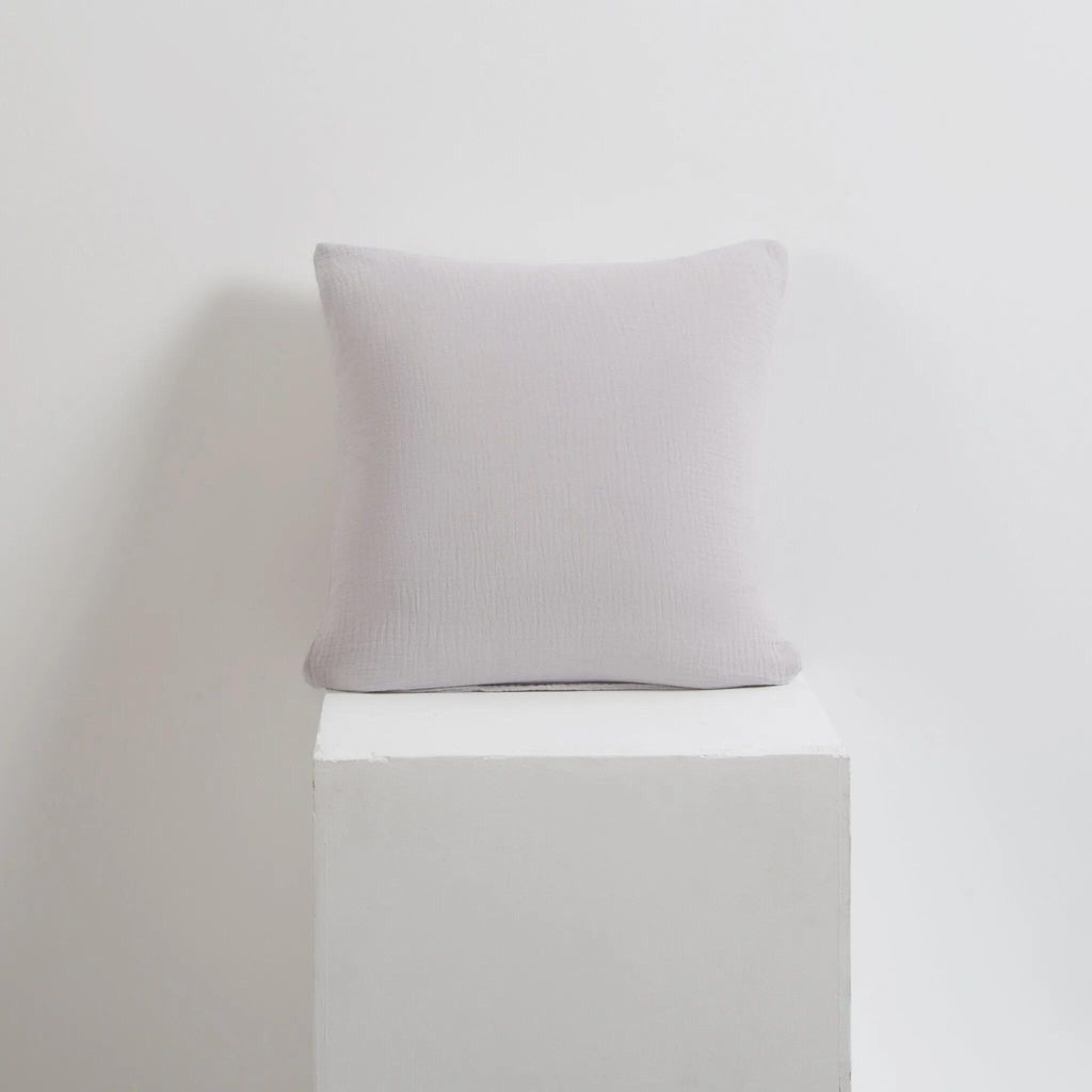 Graue Baumwoll-Musselin Kissenbezug 40x40 für Bettwäsche Produktbild 
