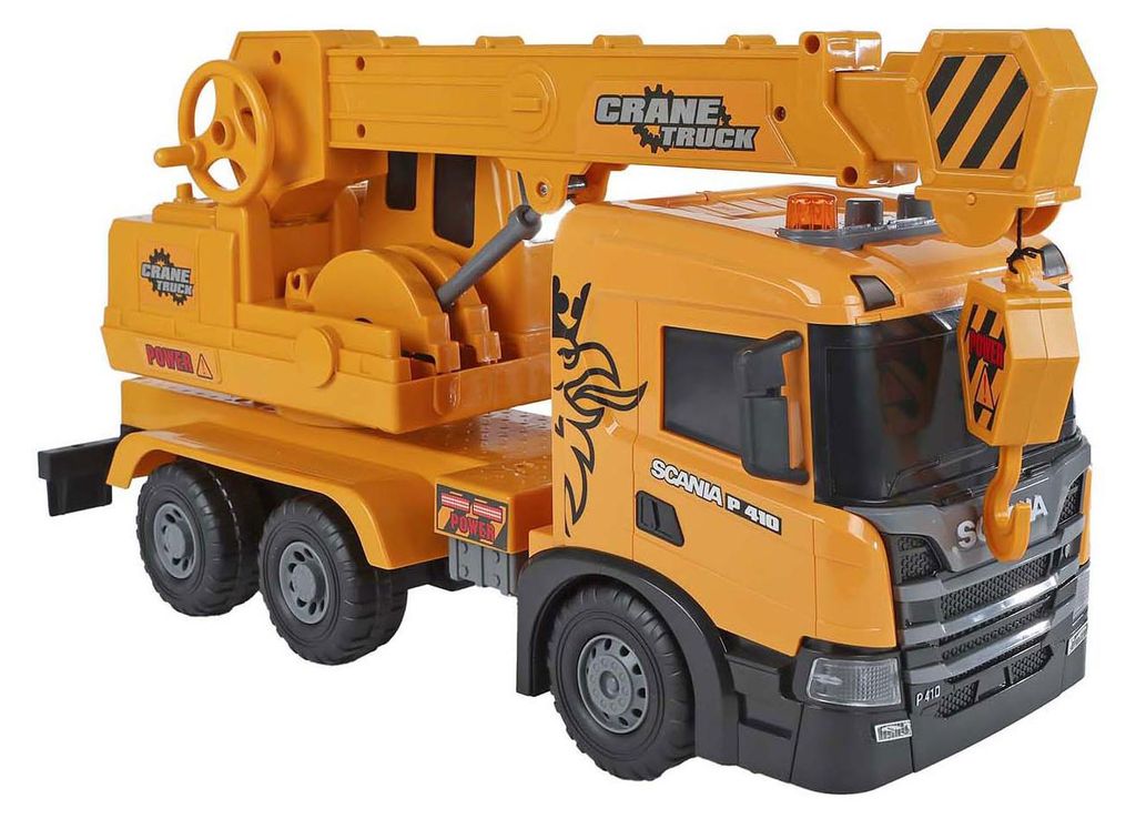 Scania LKW Kran Spielzeug Friktion orange Licht Ton Kinder