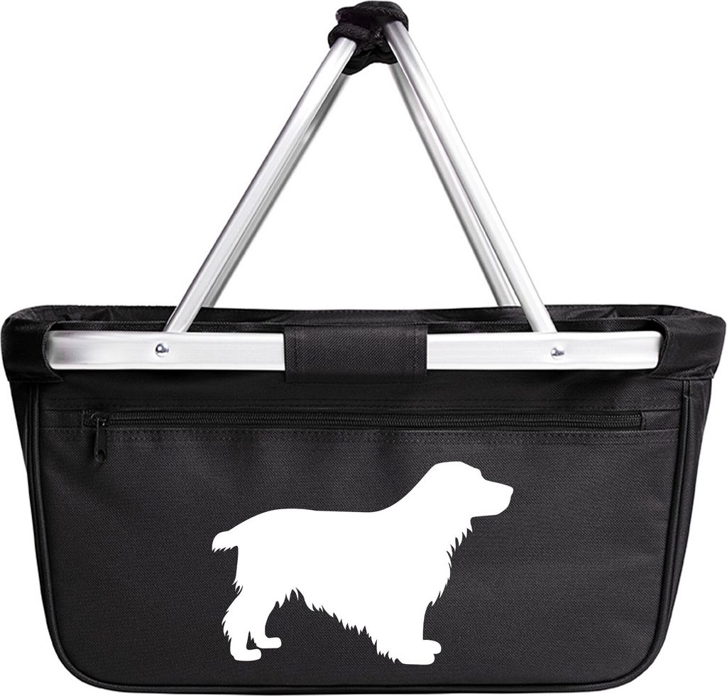 Huuraa Einkaufskorb English Cocker Spaniel Silhouette 20 Liter Black faltbarer Tragekorb Geschenkidee