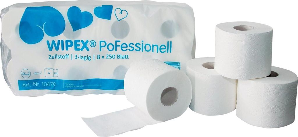 Nordvlies toiletpapier wipex pofessionell wipex toilet paper 3-laye packg.a.72 pcs.
