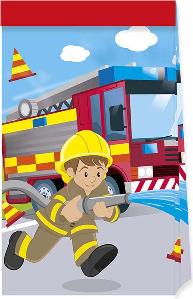 FEUERWEHR Geburtstags-Papiertüten 4 St.