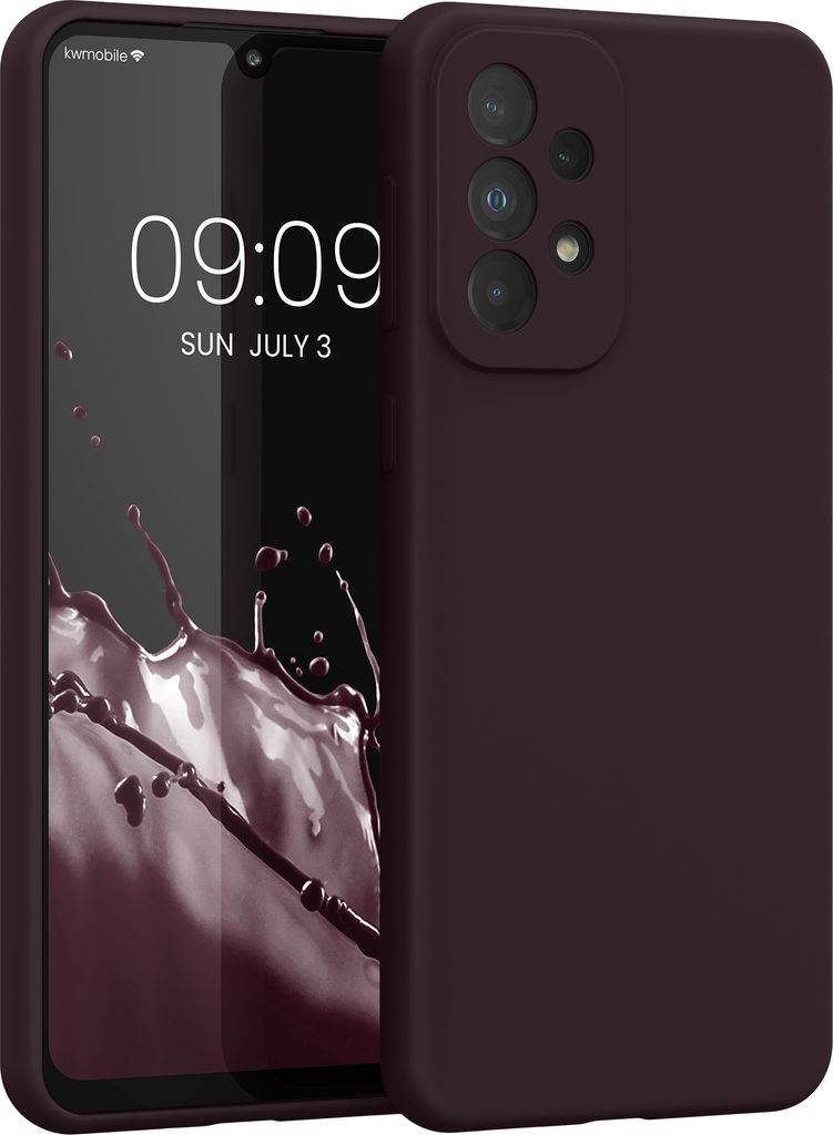 kwmobile Hülle kompatibel mit Samsung Galaxy A33 5G Hülle - Silikon Handy Case - Handyhülle weiche Oberfläche - kabelloses Laden - Brombeere