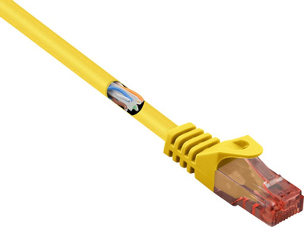 Renkforce RF-5370038 RJ45 Netzwerkkabel, Patchkabel CAT 6 U/UTP 10.00 m Gelb mit Rastnasenschutz, Halogenfrei 1 St