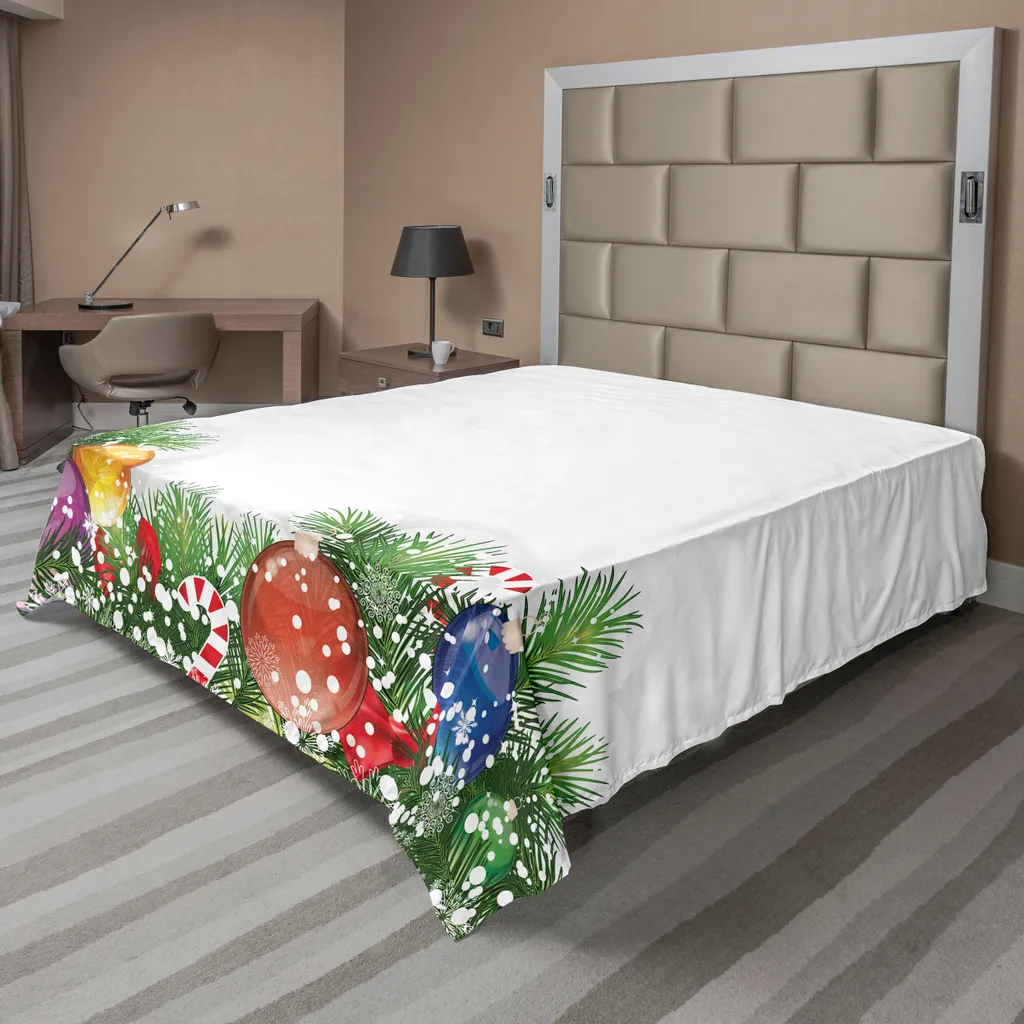 Drap Supérieur Doux Noël 260x228 - Motif Sapins & Flocons Rouges