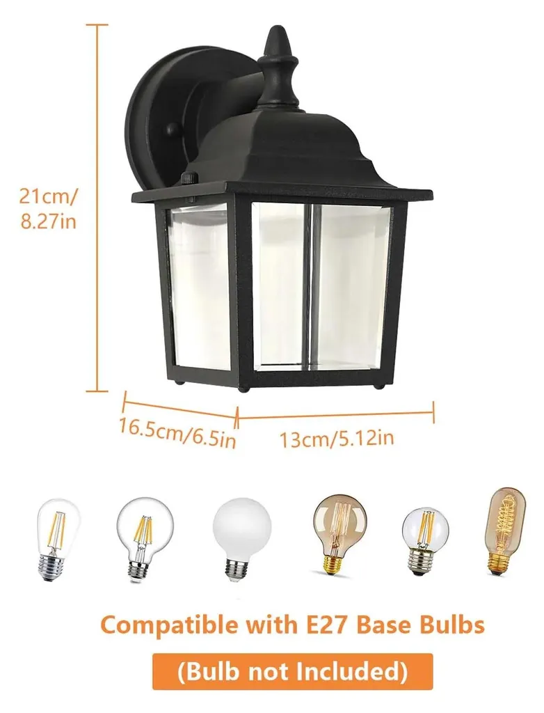 Applique murale étanche en fer forgé noir 220V style moderne pour E27 - 7