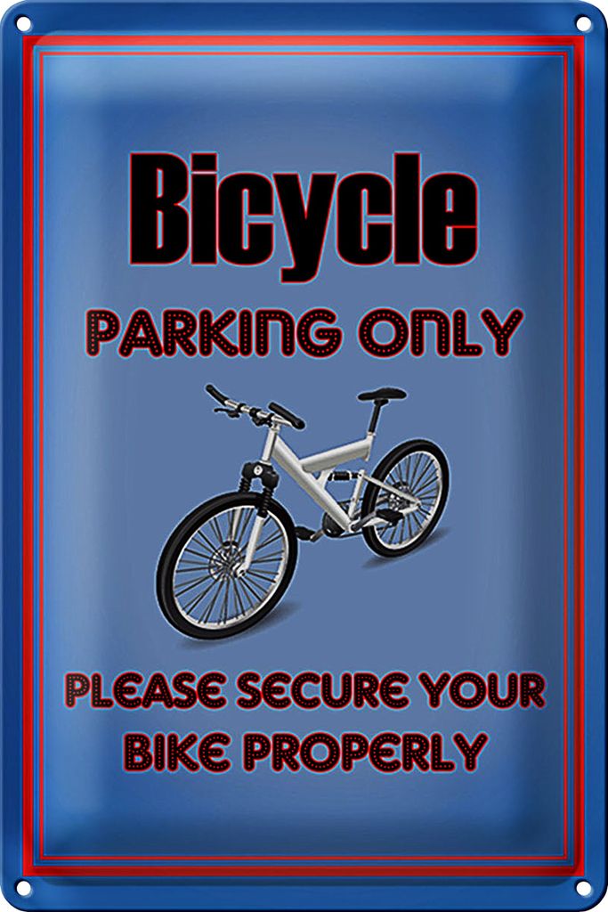 Blechschild Parken 40x30cm Fahrrad Bicycle parking only