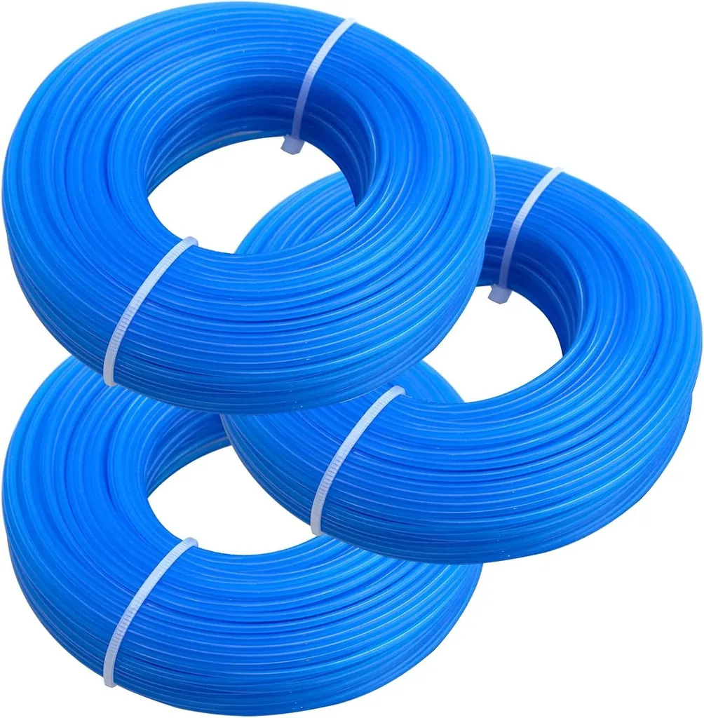 Fil de Coupe 1.6 mm Haute Résistance 30m pour Coupe-Bordure Bleu - 3 Roll
