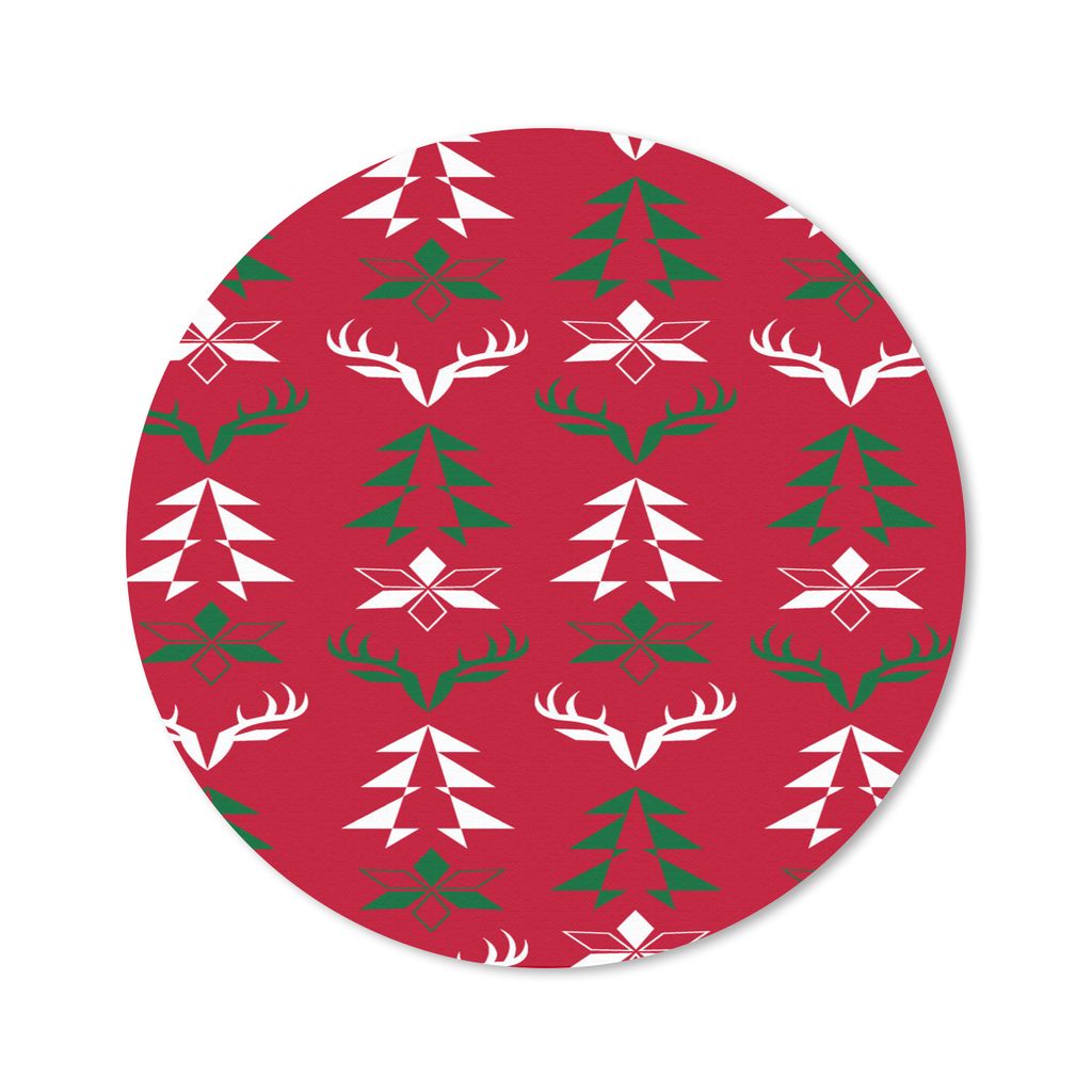 MuchoWow Mauspad Mousepad Hirsche - Muster - Weihnachten 30x30 cm - Mousepads - Maus Mat - Pad - Mausunterlage - Tischunterlage - Schreibtischmatten