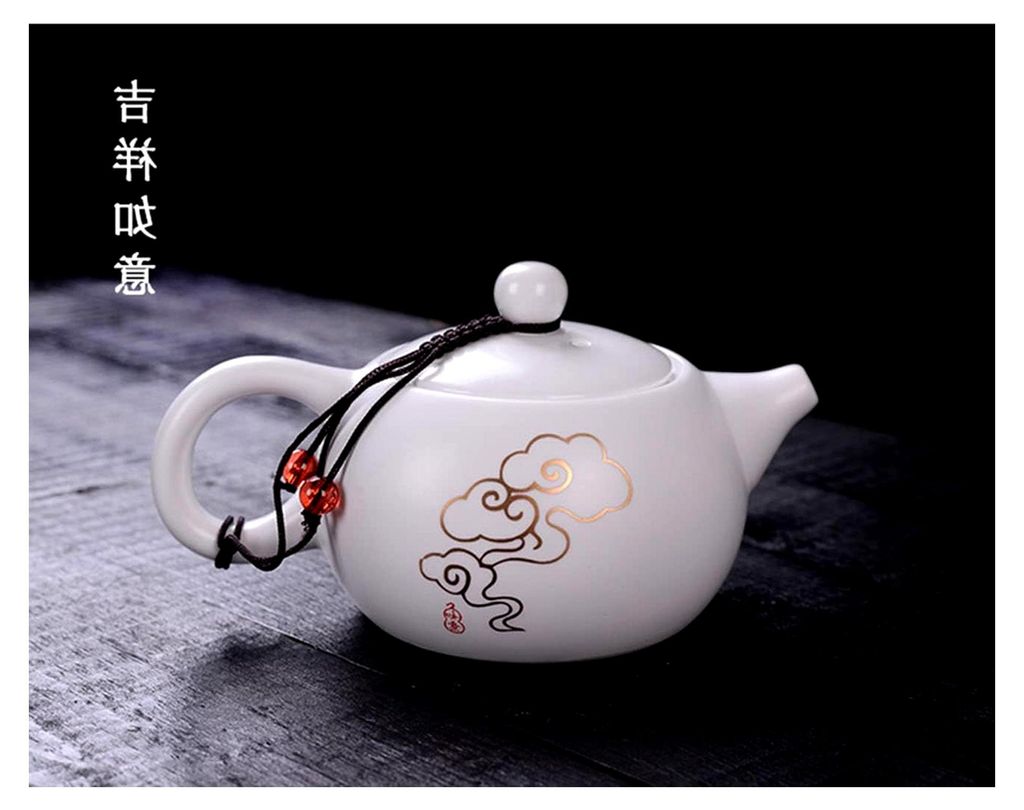 Porzellan-Teekanne, 170 ml, kleine Teekanne, weiß, chinesisches Gongfu-Tee-Set