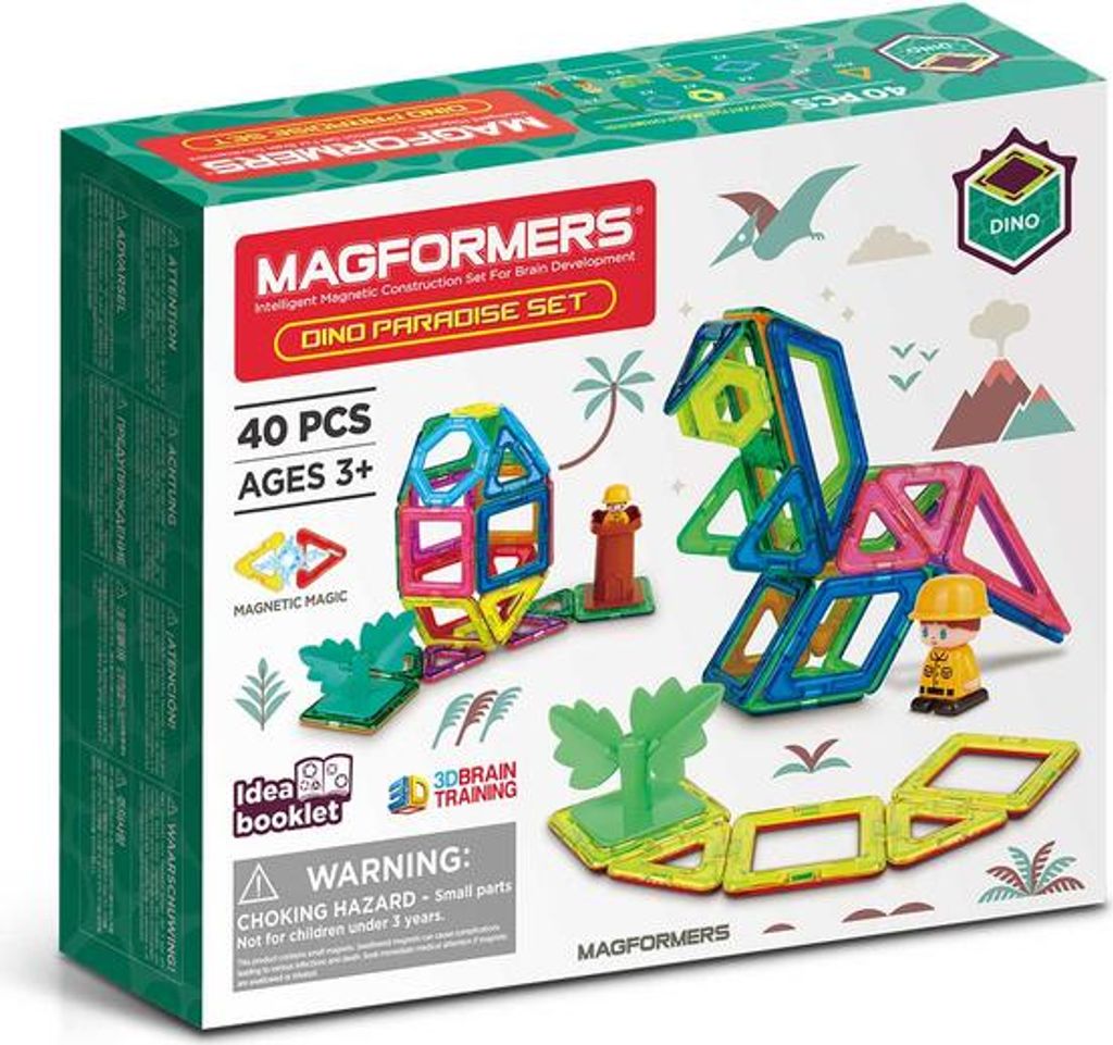 MAGFORMERS - Dino Paradise - Magnetspielzeug - 40 Teile