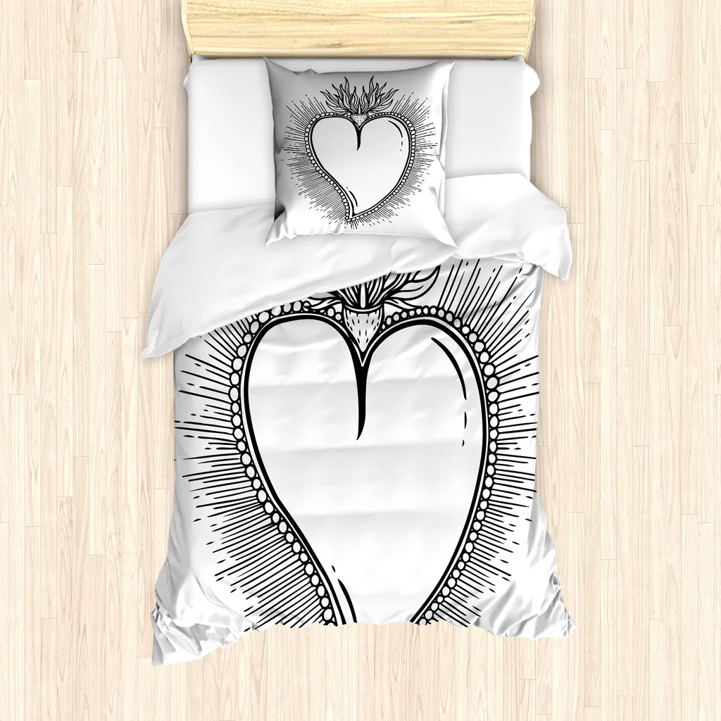 Set Copripiumino Singolo ABAKUHAUS Alchimie Grigio Antracite Bianco