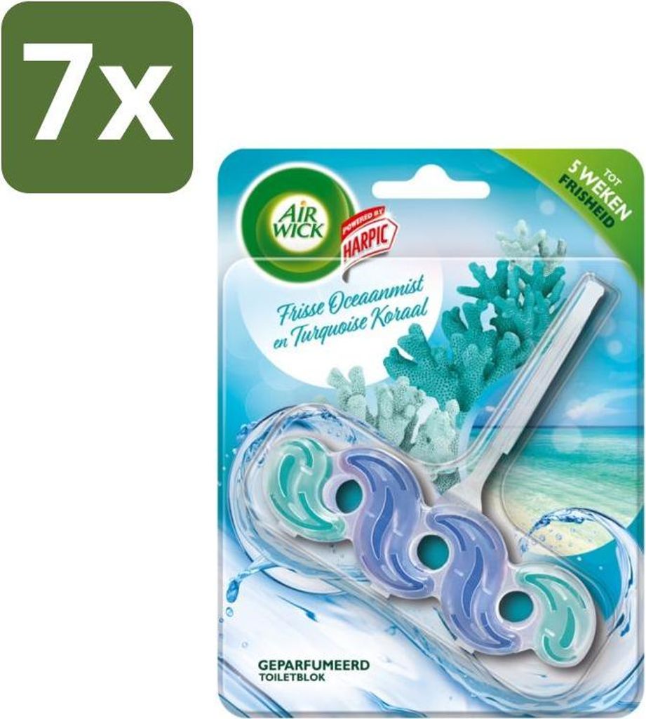 Air Wick – WC-Block – Frischer Meeresnebel & Türkiskoralle - Vorteilspack - 7 Stücke