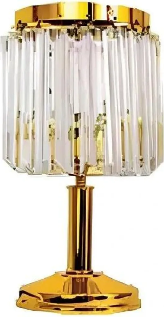 Lampe de table dorée luxe modèle Oris en cristal pour salon élégant