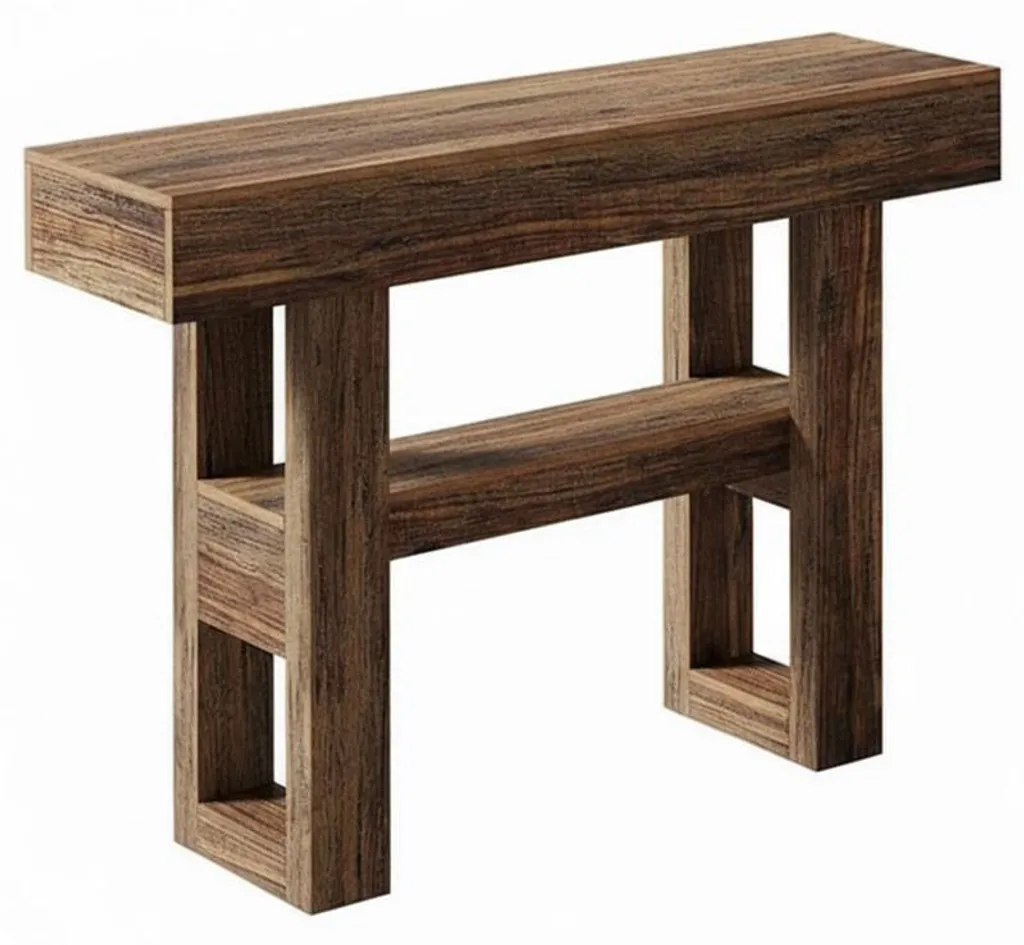 Table d'appoint HOGA-YC0009 Marron 30x105x80cm - Style Industriel