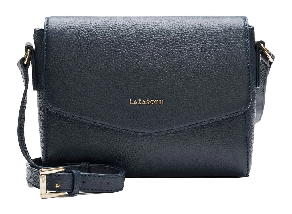 Lazarotti Pelle borsa a tracolla Bologna Leather Flat Crossbody Bag Navy blu scuro