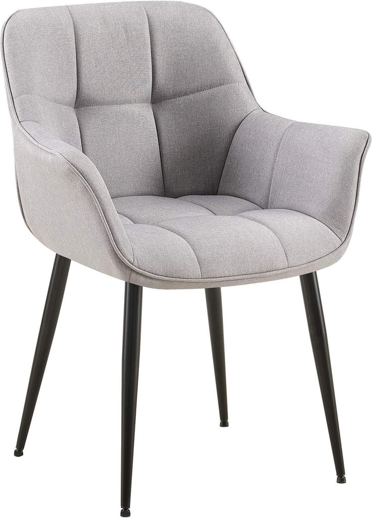 CLP Esszimmerstuhl Roseville Gesteppt,grau Stoff