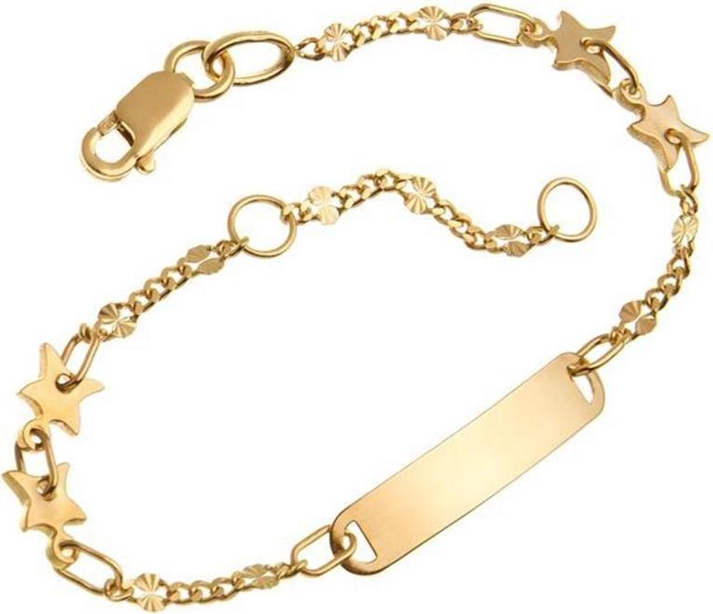 SILBERKETTEN STORE Kinder-Gravurarmband Sterne - 585 Gelbgold - 16cm