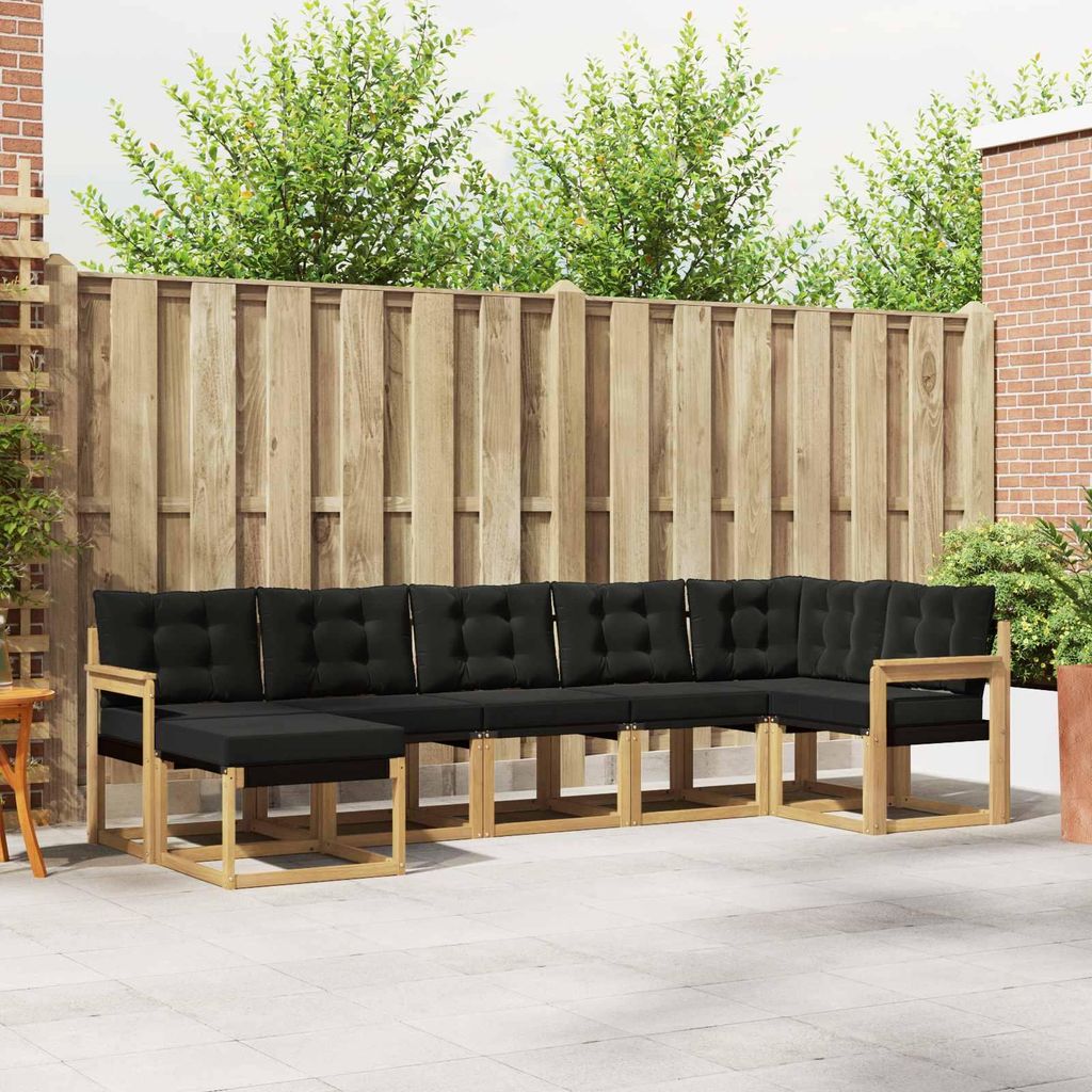 Möbel Outdoor-Sofagarnitur mit Kissen 7 pcs Weiß und SchwarzGartensofas - Gartensofas c3808