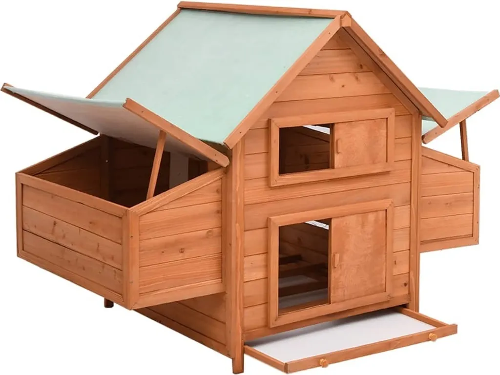 vidaXL Poulailler 150x96x110 cm en Bois de Sapin Massif Haute Qualité