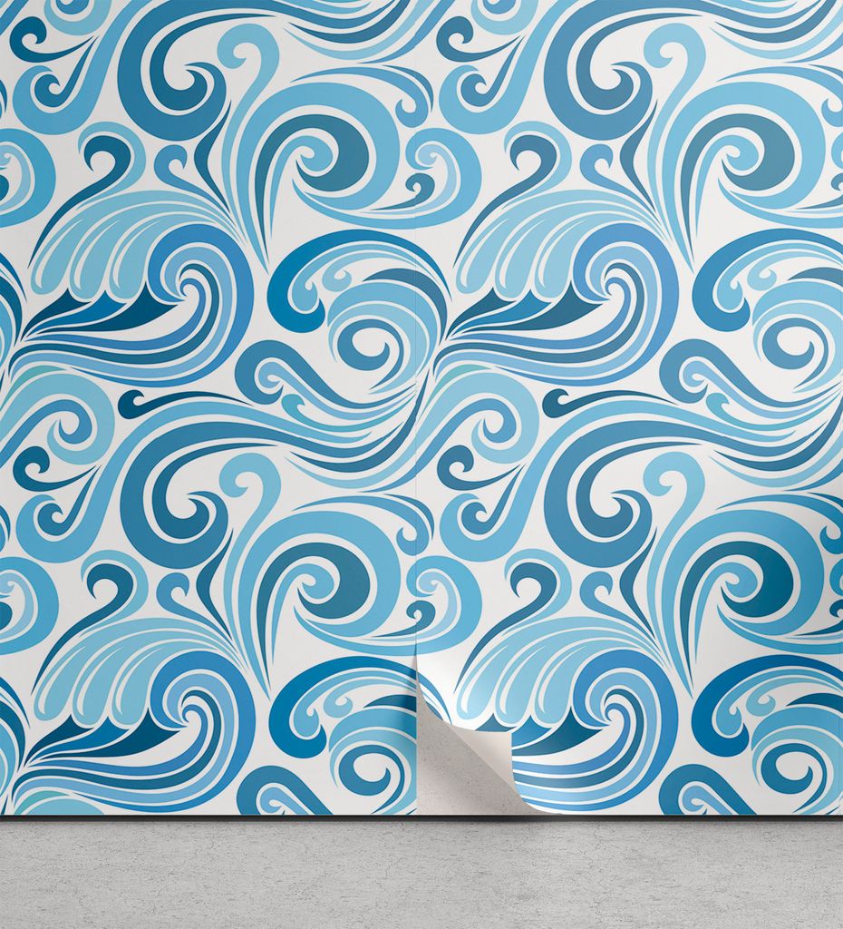 ABAKUHAUS Nautisch abziehbare & klebbare Tapete für Zuhause, Zusammenfassung Wellen, selbstklebendes Wohnzimmer Küchenakzent, 33 cm x 90 cm, Baby...