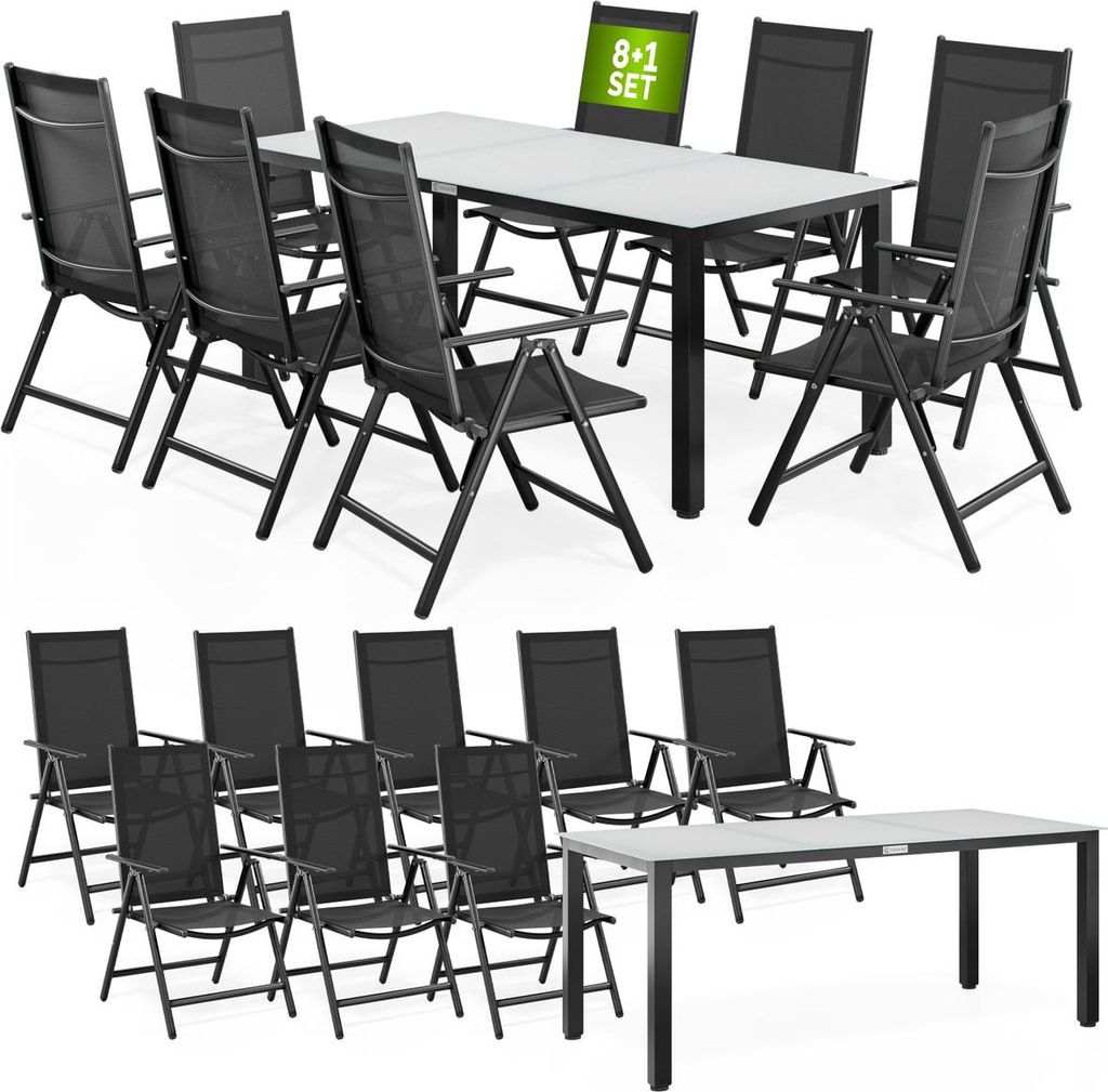 CASARIA® Gartenmöbel Set 8 Stühle mit Tisch 190x90cm Produktbild 