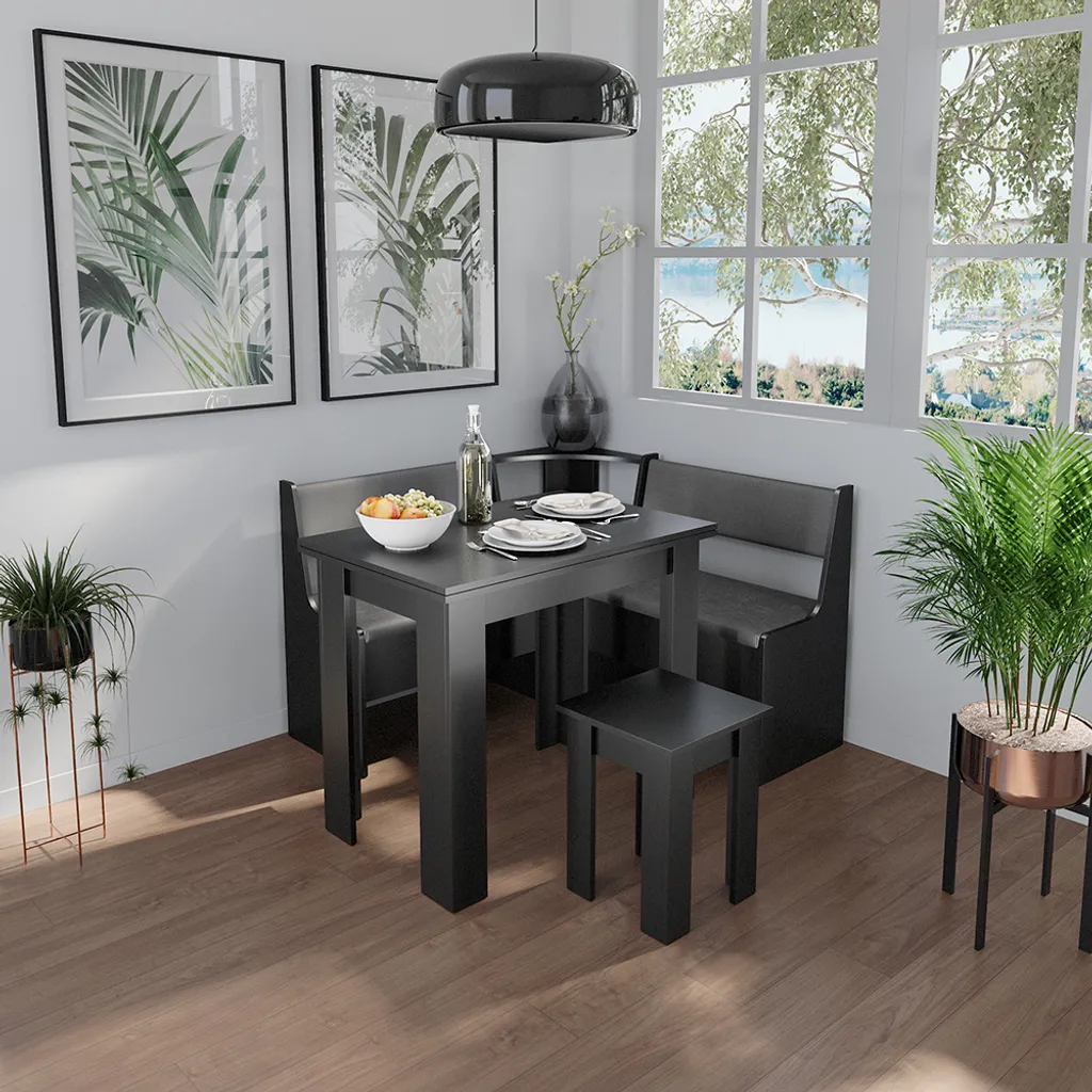 Banc d'angle compact noir 41.5x76.6cm Vicco Roman robuste