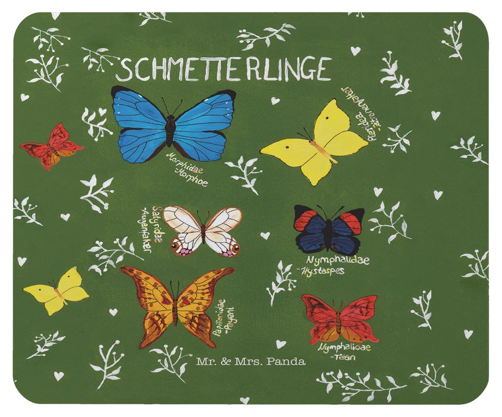 Mr. & Mrs. Panda computer mousepad Schmetterlinge - Geschenk, Deko Wohnung, Falter, mauspad laptop, Dekoration, Butterflies, Schmetterling, pc, Mou...