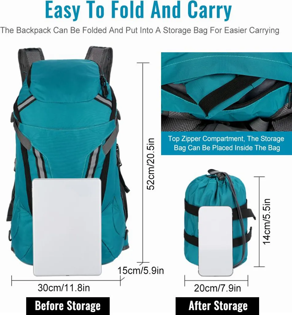 Sac à dos de randonnée ultra-léger et étanche en nylon ripstop durable