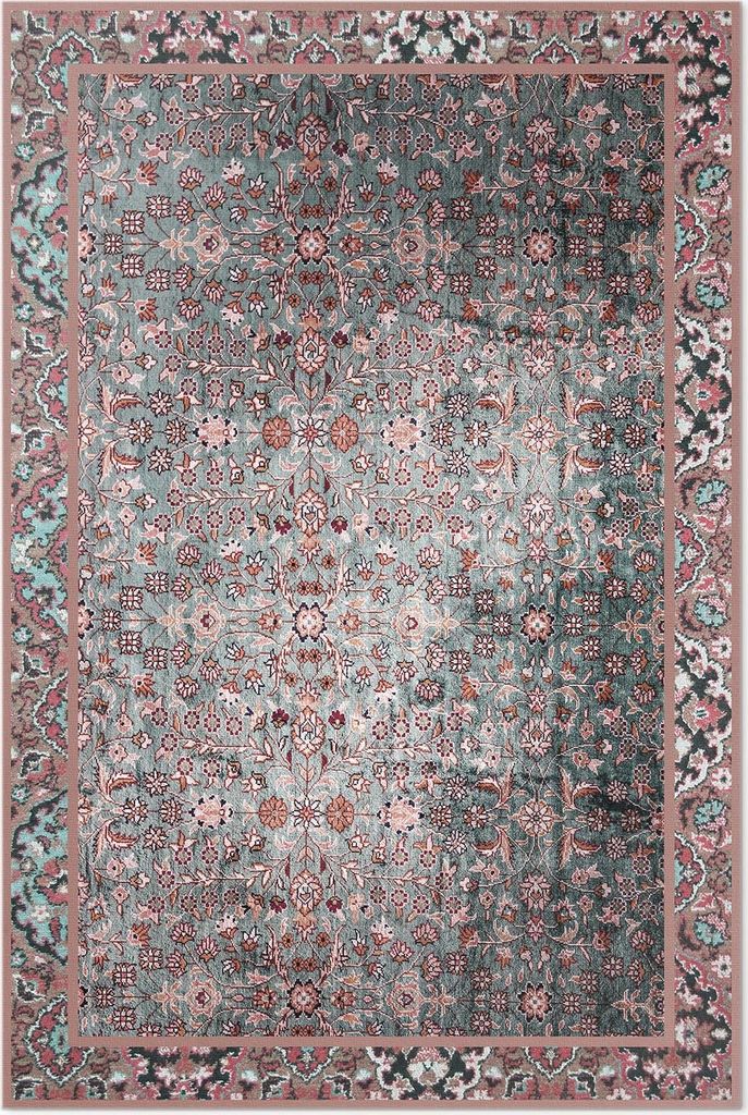 Retro getragenes florales Muster – Vinylteppich – 150x225 cm – Indoor Teppich – Flur – Pflegeleicht – Modern