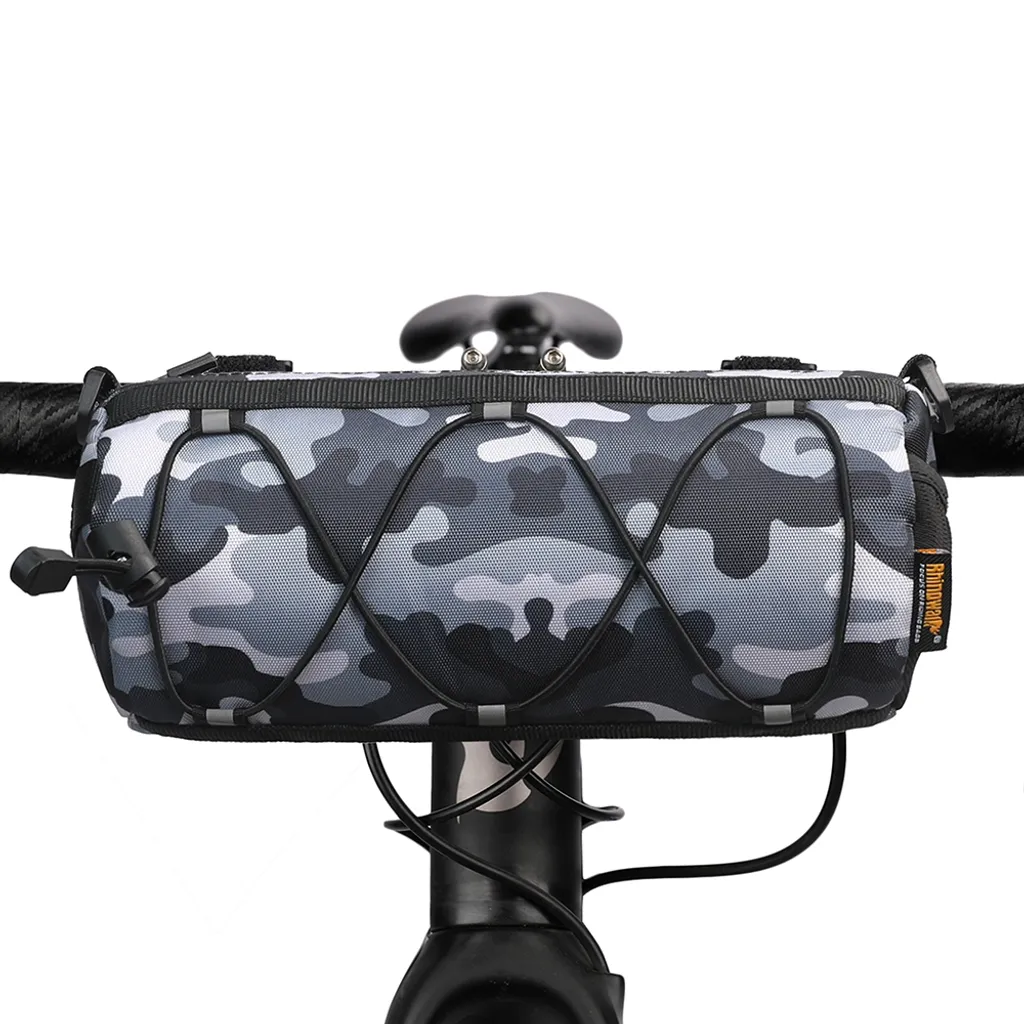 Sacoche vélo guidon RK9103 camo gris - Sac de transport étanche VTT