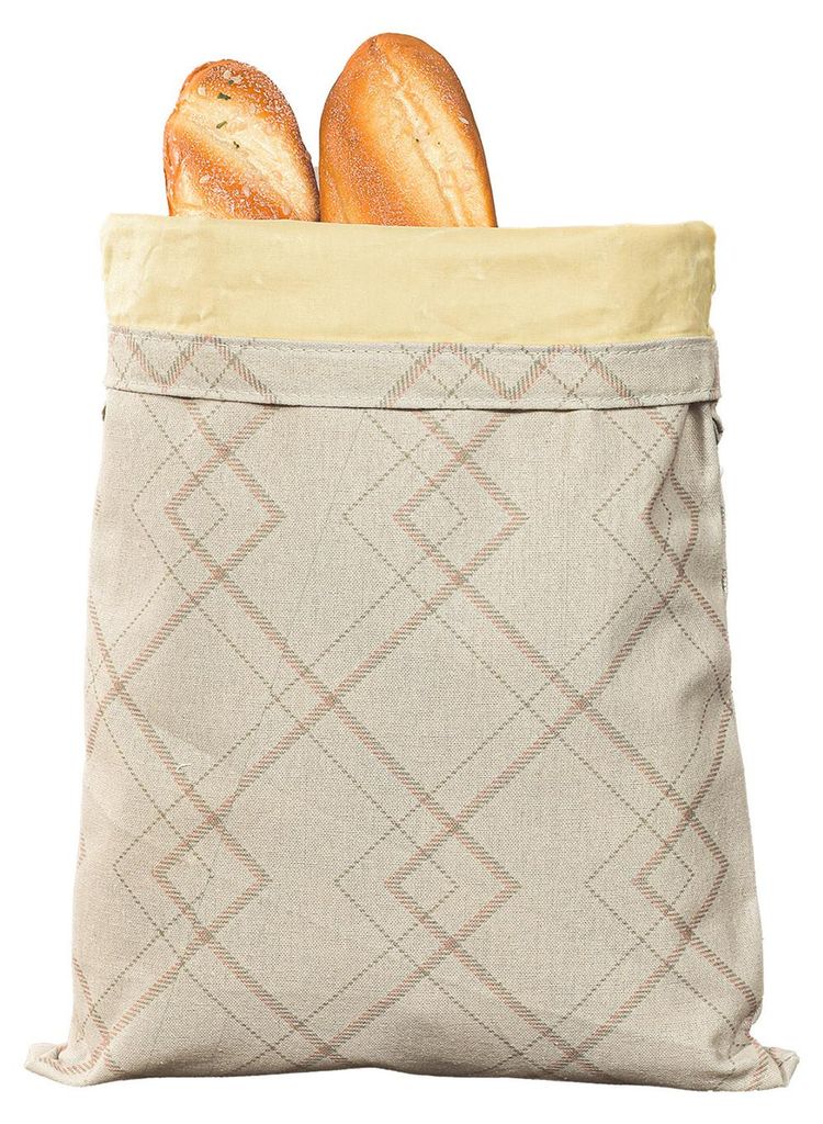 Großer Brotbeutel mit Bienenwachs-Innenfutter und natürlicher Baumwolle. Hält Brot länger frisch. Atmungsaktive Feuchtigkeitsbarriere. Wiederve...