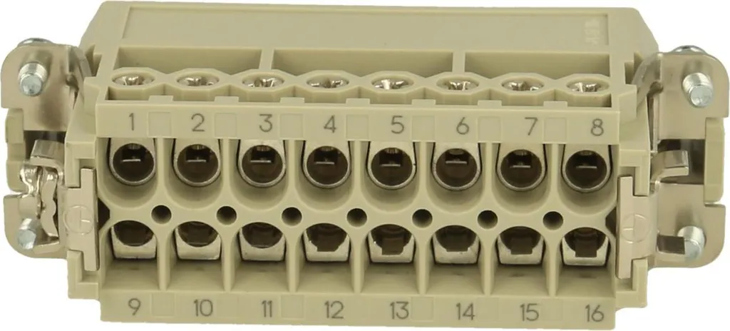 HARTING Han 16A inserto maschio (M) connessione a vite, 16 poli + PE 250 V, 16 A - 1 pezzo