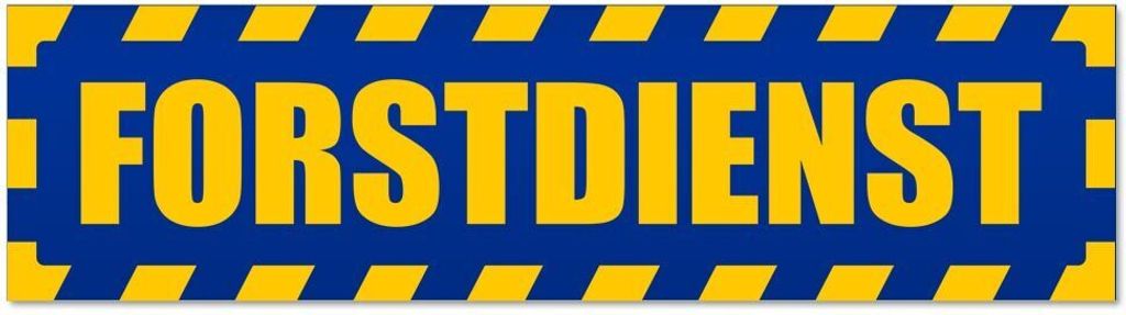 Kiwistar - Autoaufkleber - Blau - 30 x 8 cm - Forstdienst gestreift - Hinweis Aufkleber Sticker für Auto, Kfz, Fahrrad, PKW, LKW