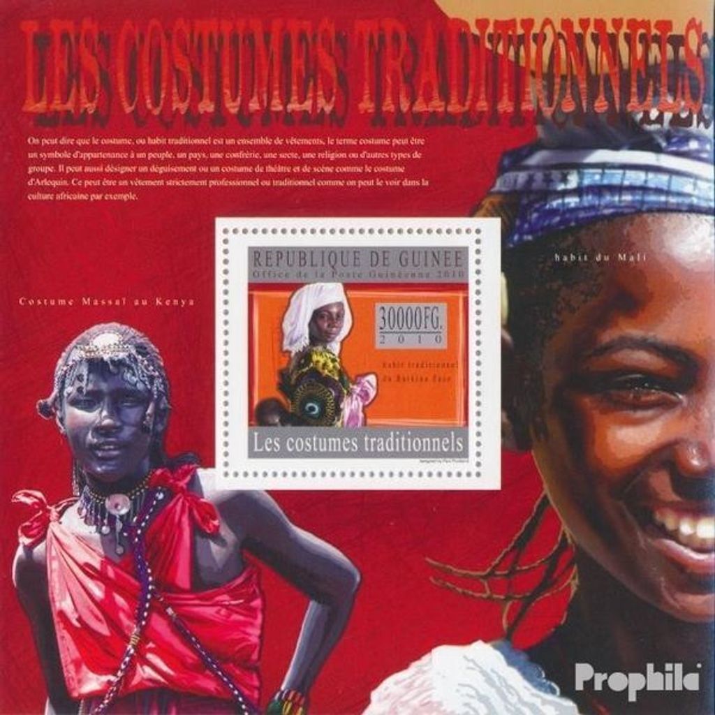 Briefmarken Guinea 2010 Mi Block 1802 (kompl. Ausgabe) postfrisch Traditionelle Kostüme