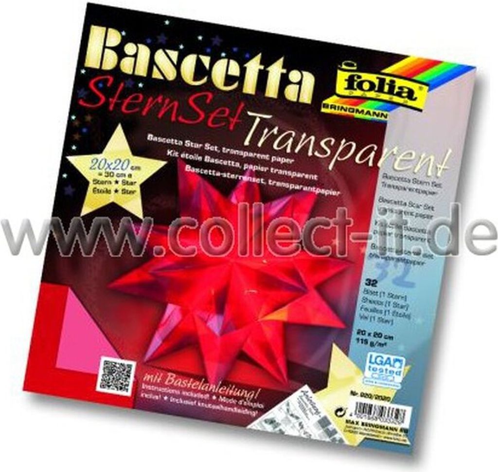 Bastel-Set Bascetta-Stern 20x20cm rot Produktbild 