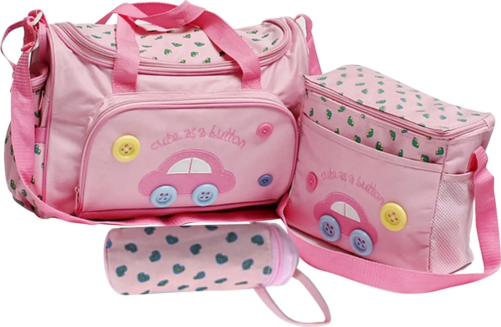 Set d'Organisateurs de Poussette Multifonctions Rose : 4 Sacs à Couches Pratiques