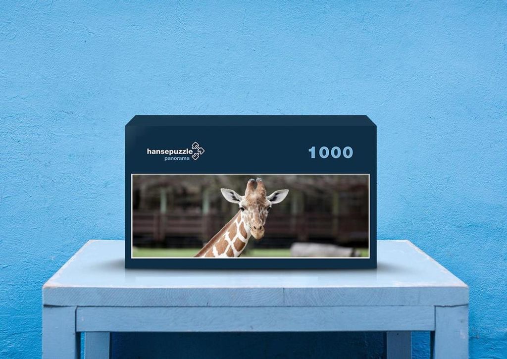 hansepuzzle 78112 - Giraffe Puzzle, 1050 Teile, Natur, 60,0 x 46,0cm mit hochwertiger Aufbewahrung, Kartonbox und wiederverschließbarem Beutel