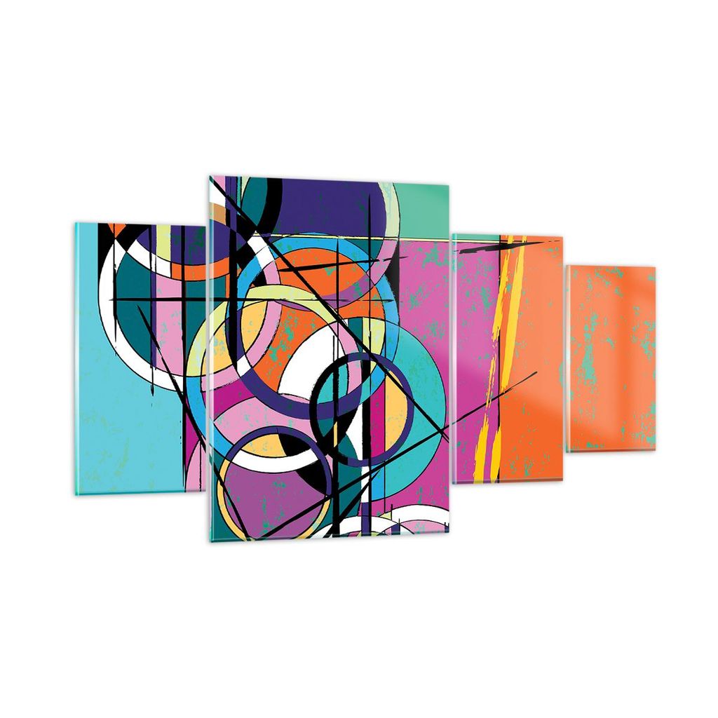 Bilder auf glas - Abstraktion modern - 160x90cm - Glasbilder - Wandbilder - Kunstdruck - zum Aufhängen bereit - Wanddekoration aus Glas - Glas Bil...